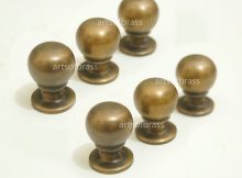 082 6 Pcs Vintage Retro Brass Round Cabinet Knobs Brass Drawer Knob inside dimensions 972 X 947