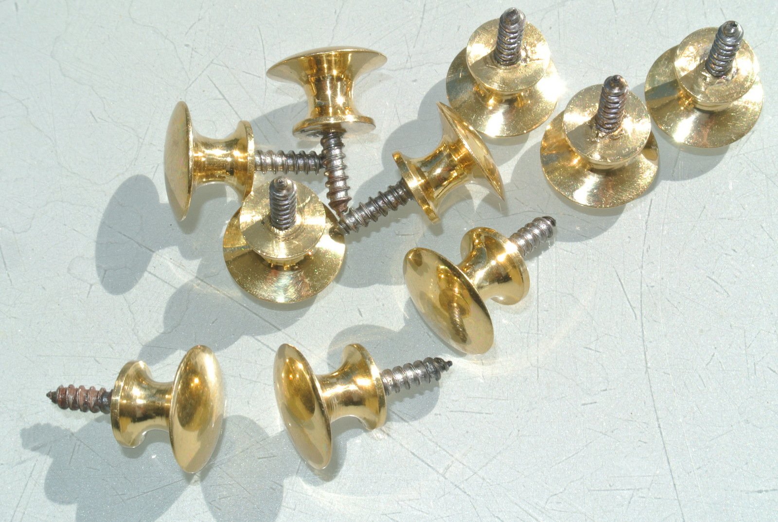 10 Very Tiny Screw Knobs Pulls Handles Antique Solid Heavy Brass with regard to measurements 1600 X 1074
