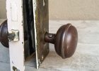 1930s Brass Door Knob Set With Plates And Lock Industrial Hardware for dimensions 1500 X 1500