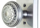 2 Inch Romanesque Door Knob With Rectangular Rosette Brushed Nickel with regard to dimensions 842 X 1000