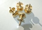 4 Very Small Screw Knobs Pulls Handles Antique Solid Heavy Brass inside dimensions 2896 X 1944