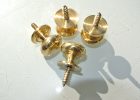 4 Very Small Screw Knobs Pulls Handles Antique Solid Heavy Brass throughout sizing 2896 X 1944