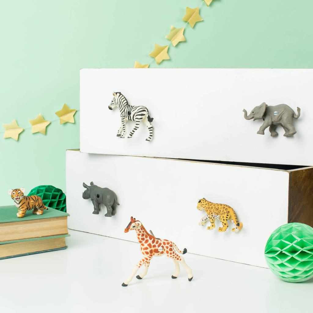 Animal Cupboard Knobs Set Of Eight Safari Animals Candy Queen regarding proportions 1024 X 1024