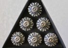 Aphorism Drawer Pulls Set Of 6 White Black Floral Porcelain Silver within sizing 928 X 1000