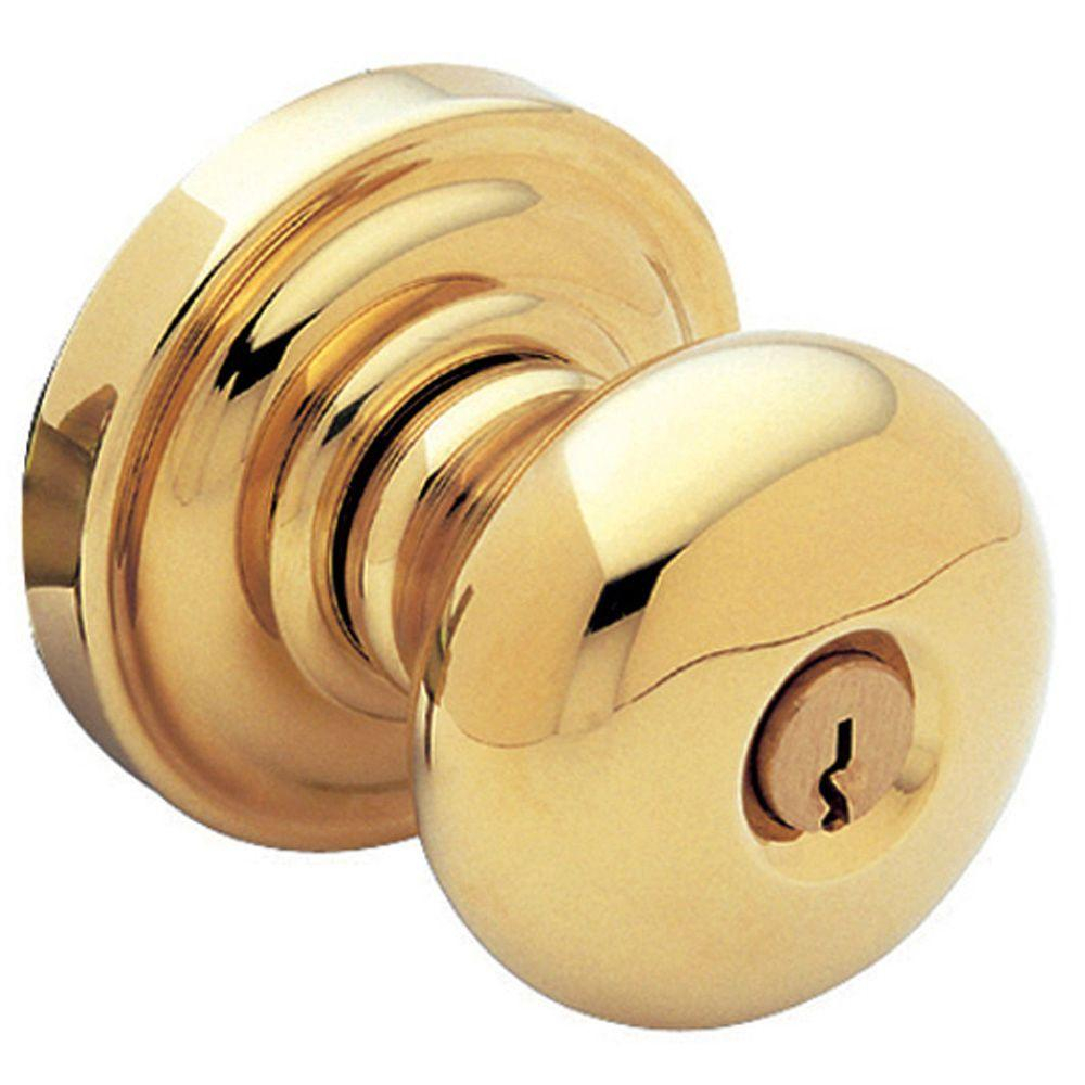 Baldwin Classic Lifetime Polished Brass Keyed Entry Door Knob intended for dimensions 1000 X 1000