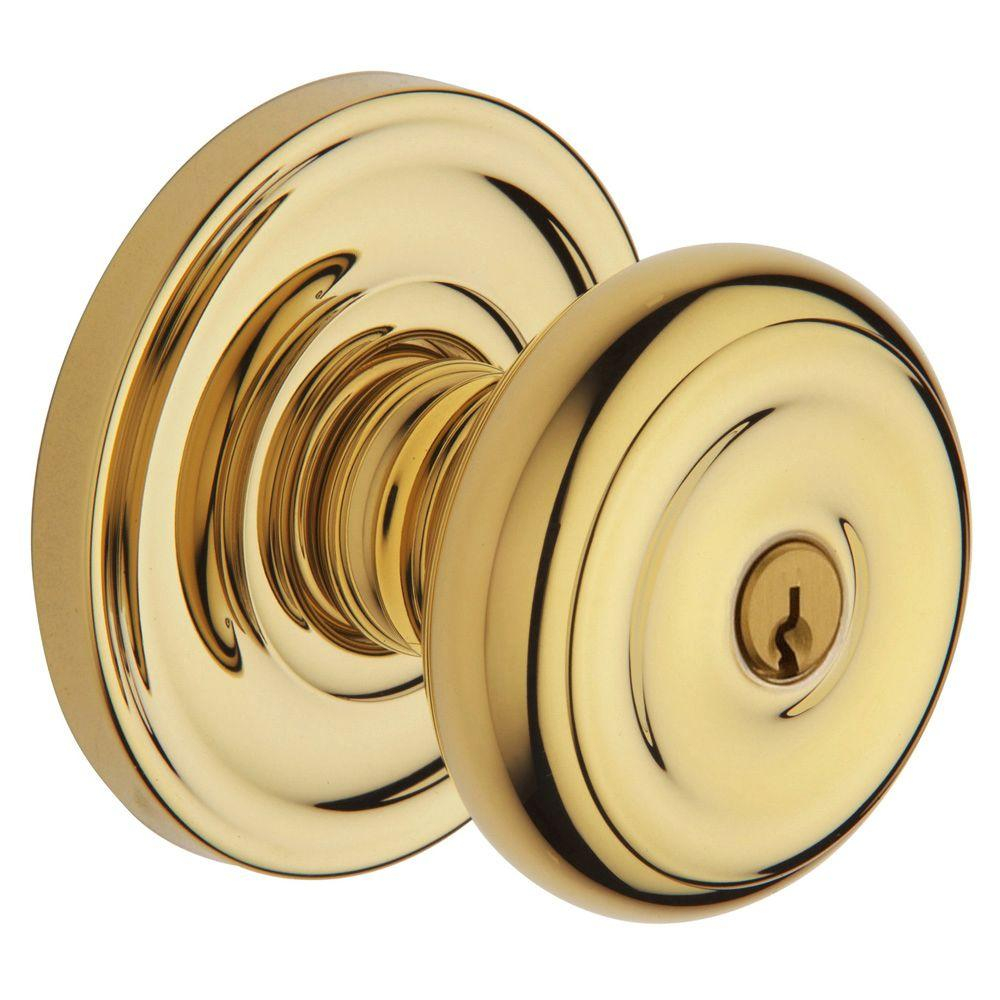 Baldwin Colonial Lifetime Polished Brass Keyed Entry Door Knob with regard to dimensions 1000 X 1000