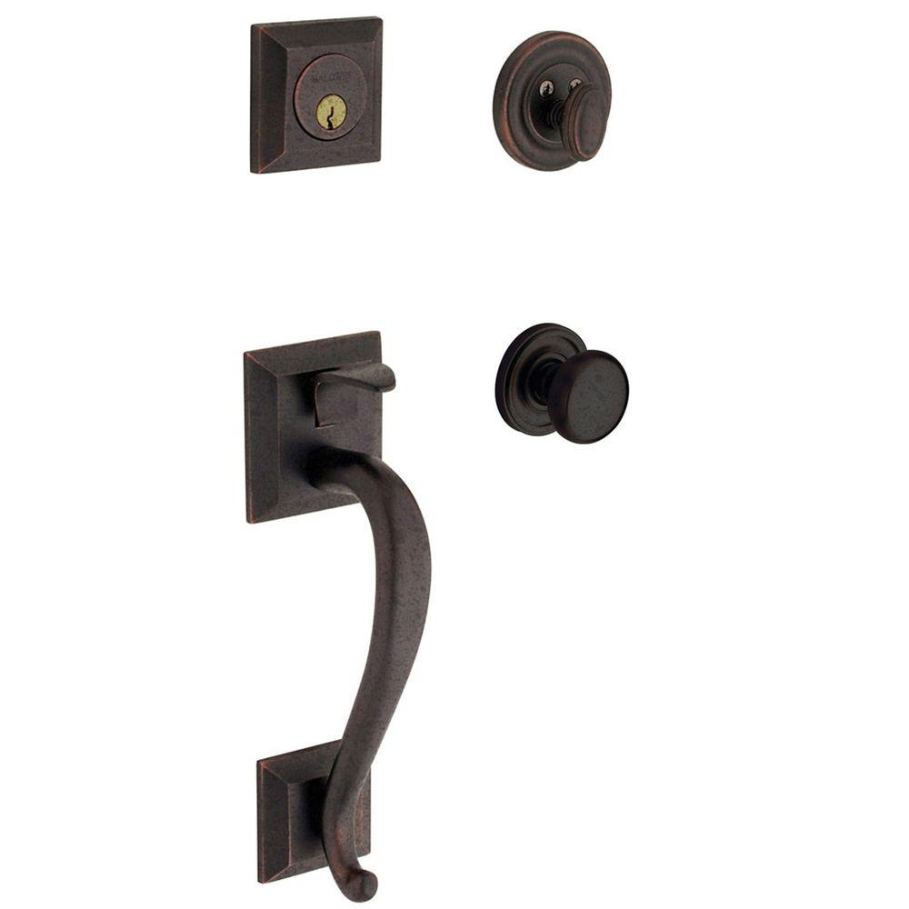 Baldwin Madison Double Cylinder Distressed Oil Rubbed Bronze Door in dimensions 1000 X 1000