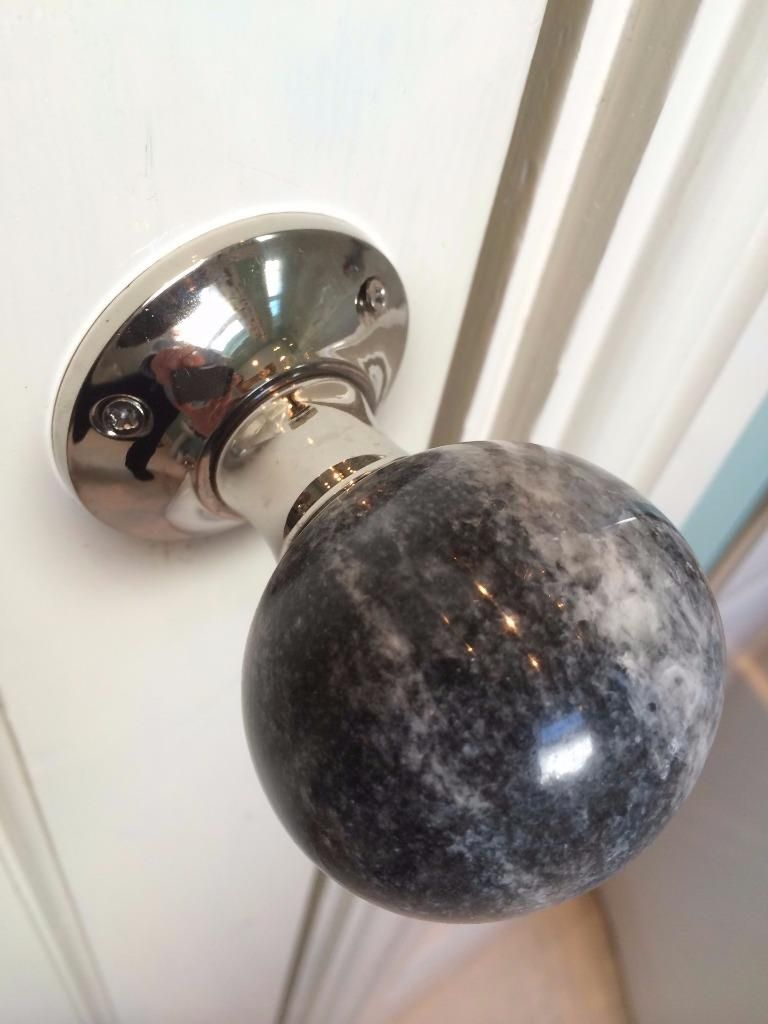 Beautiful Pair Of Large Marble Mortice Door Knobs Handles Nickel 6 with size 768 X 1024