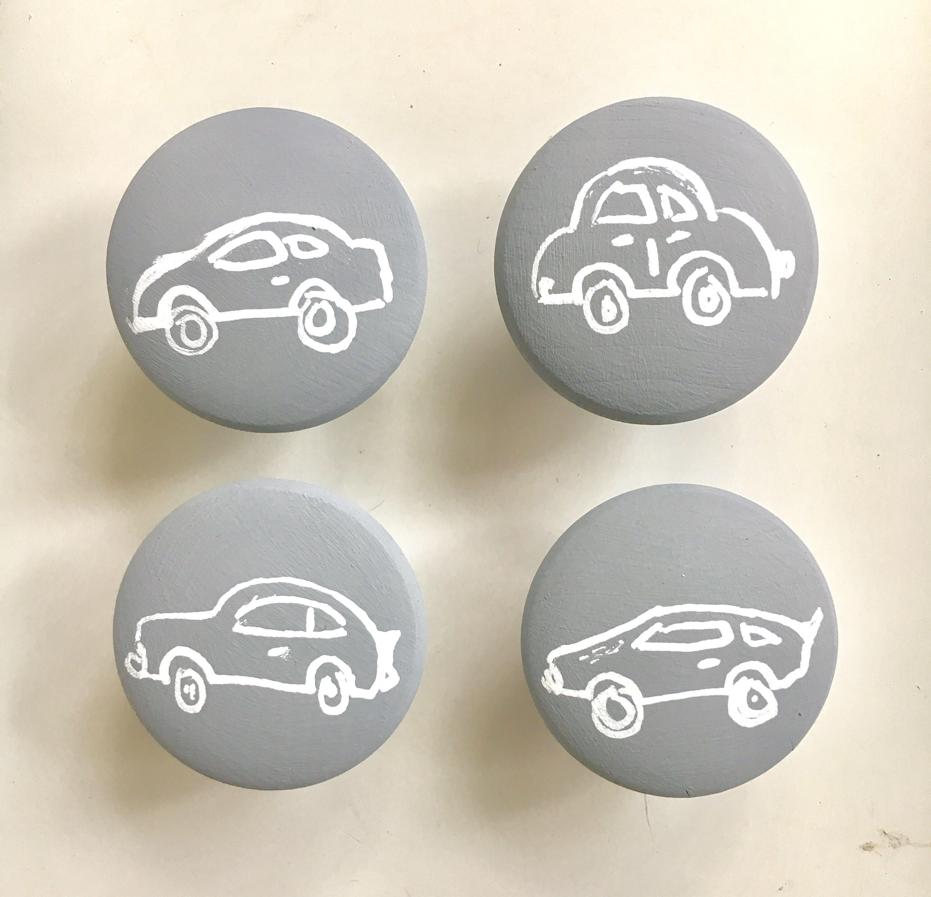 Cars Cabinet Knobs Custom Knobs Kids Room Hand Painted Wooden in dimensions 3000 X 2888