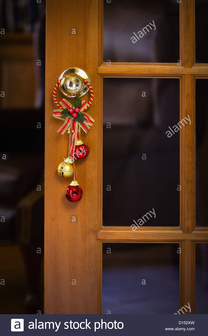 Christmas Bells Hanging On The Door Knob Stock Photo 52357841 Alamy in proportions 862 X 1390