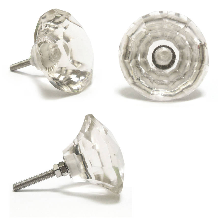 Clear Faceted Glass Cupboard Door Knobs Pushka Home with regard to size 900 X 900