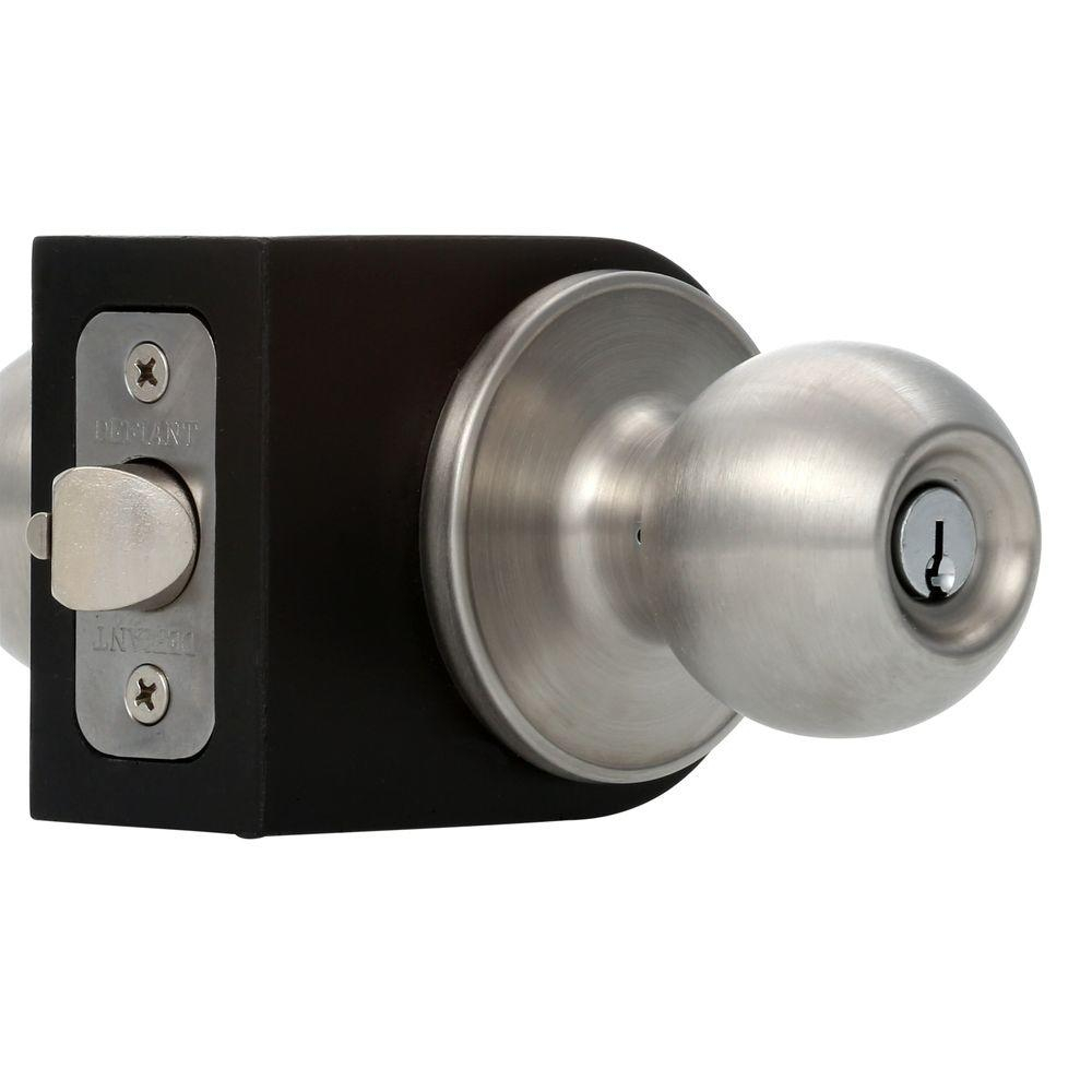 Defiant Ball Stainless Steel Keyed Entry Door Knob T3600brf4bgs throughout measurements 1000 X 1000