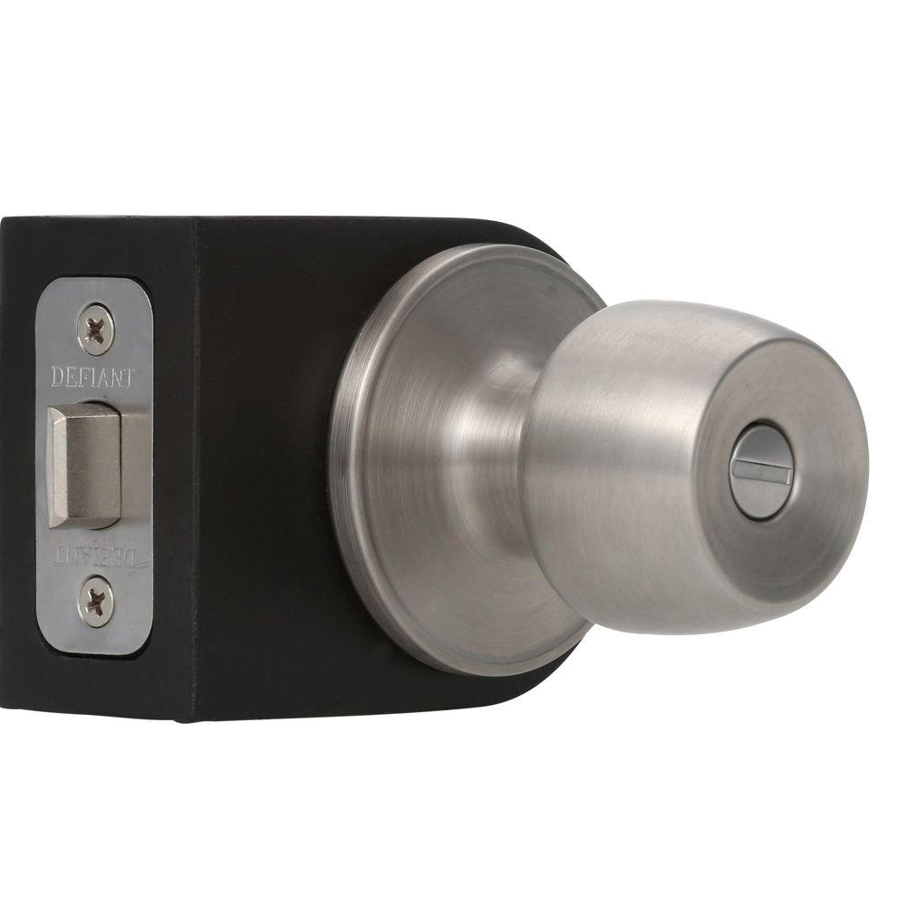 Defiant Brandywine Stainless Steel Privacy Bedbath Door Knob T8610 regarding measurements 1000 X 1000