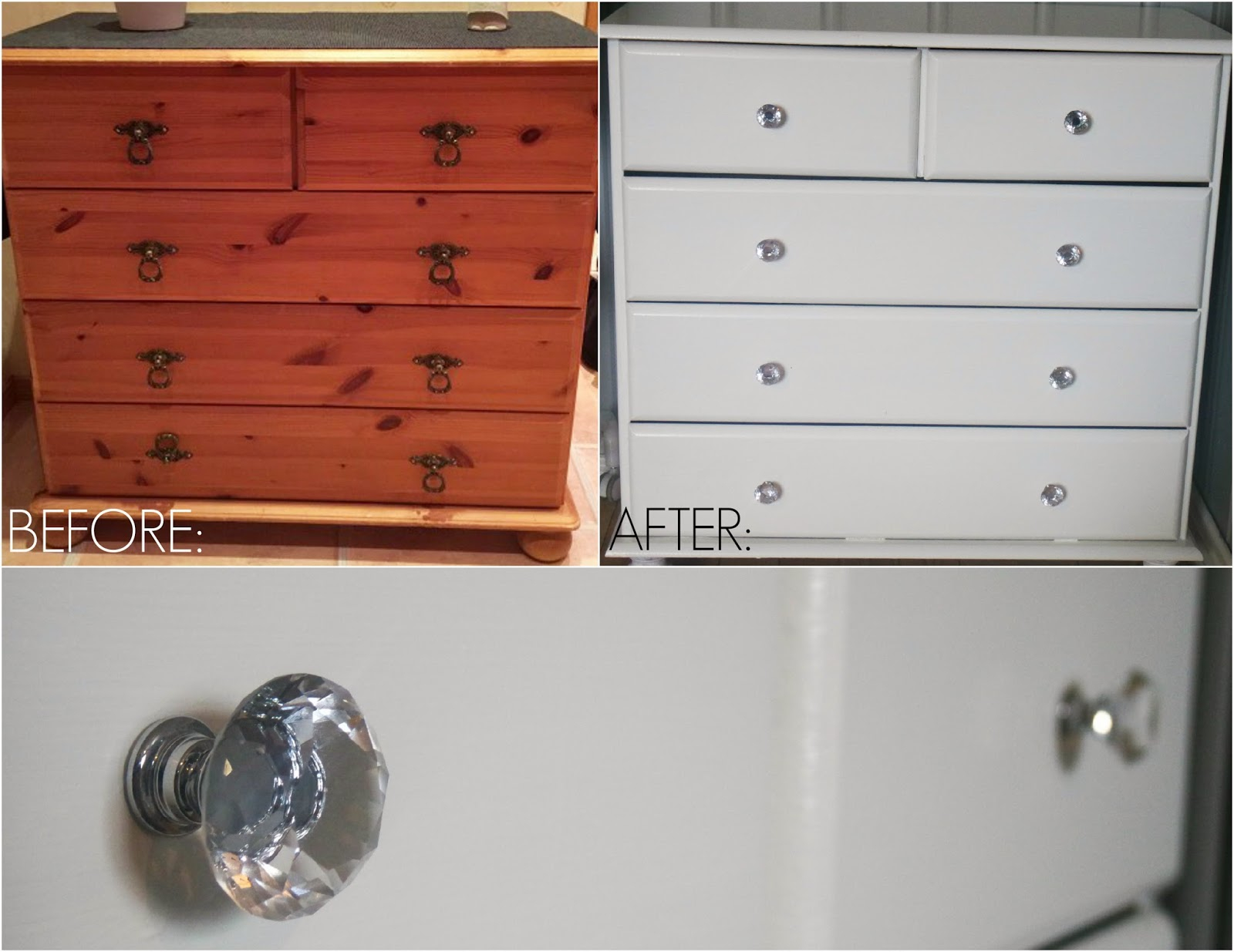 Diy Dresser Beforeafter White And Diamond Knobs Karlaloveslipstick pertaining to sizing 1600 X 1235