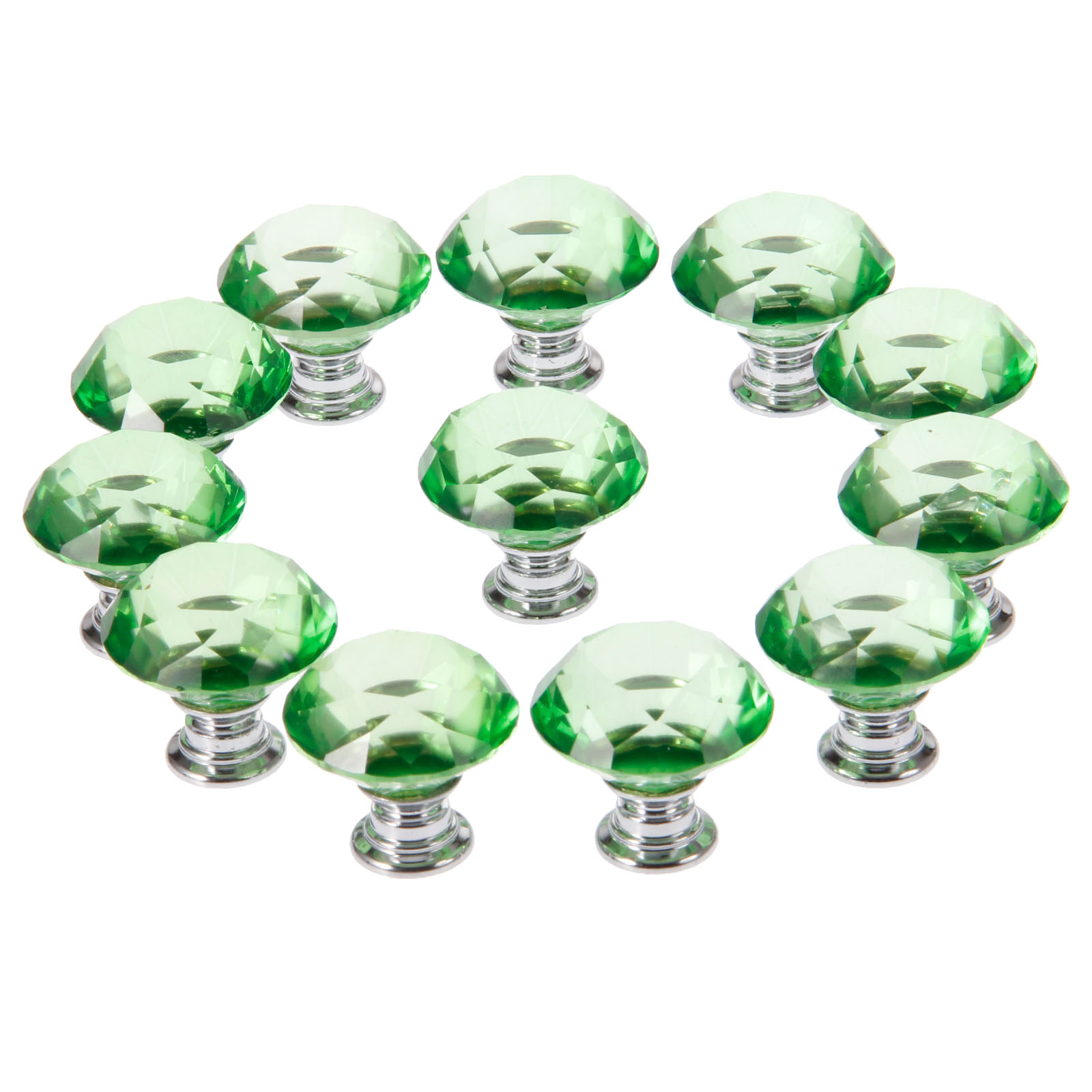 Dreld 12pcs 30mm Green Crystal Cabinet Knobs And Handles Cupboard inside measurements 1600 X 1600
