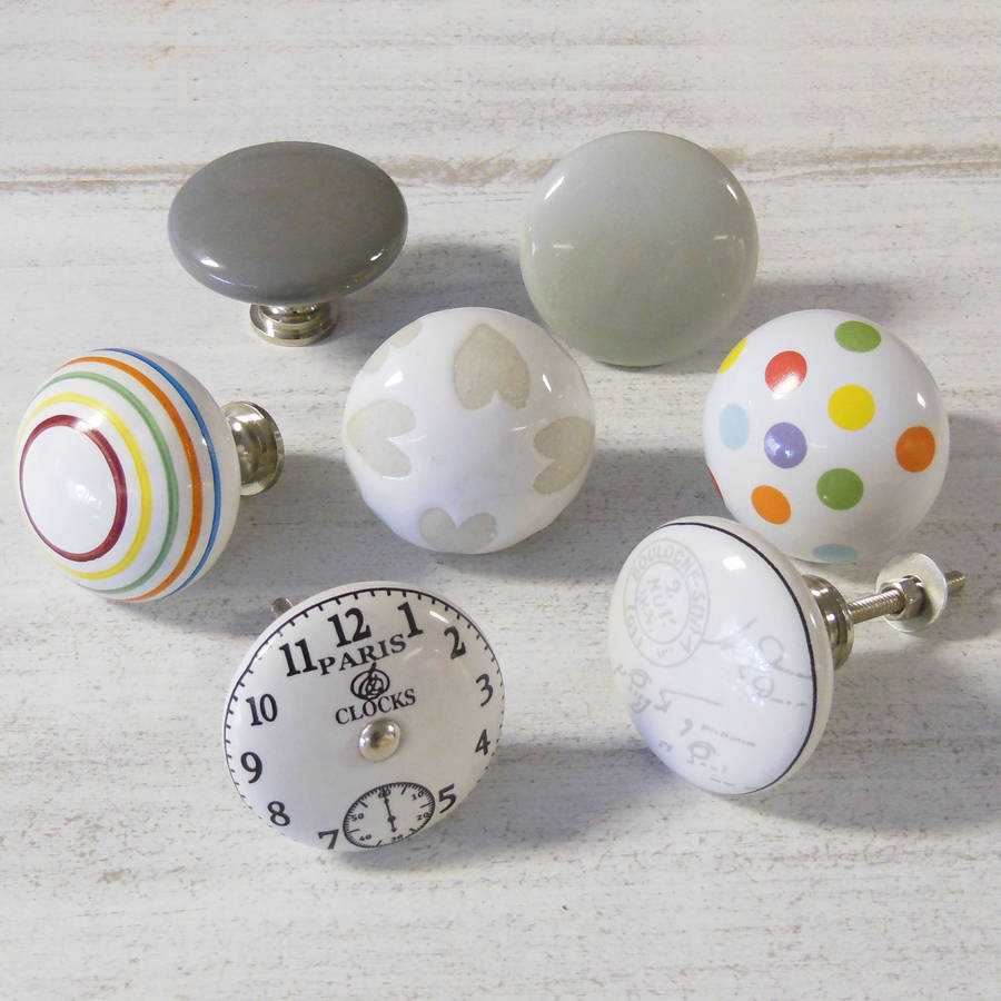 Extra Large Vintage Colourful Ceramic Cupboard Knobs Pushka Home in measurements 900 X 900