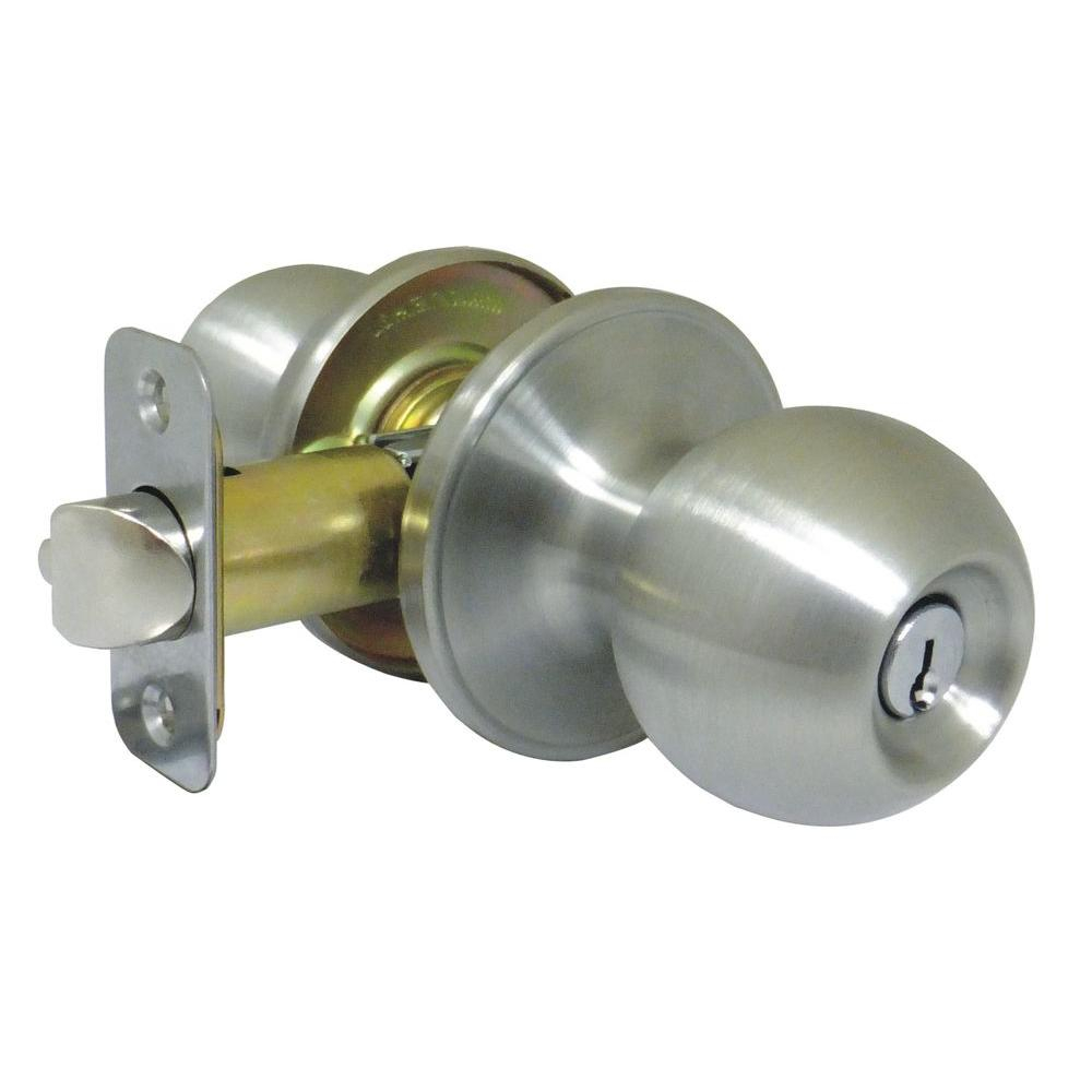 Faultless Ball Stainless Steel Door Knob Keyed Entry T3600b F The throughout measurements 1000 X 1000
