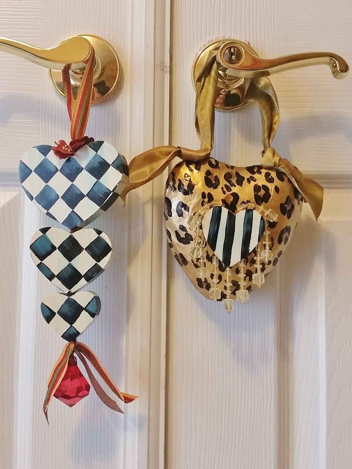 Hand Painted Valentine Heart Ornaments Door Knob Hangers Black And pertaining to sizing 1203 X 1600
