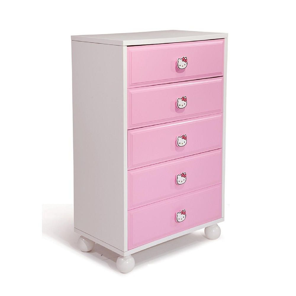 Hello Kitty Chest Of 5 Drawers Najarian Furniture Toys R Us inside proportions 1000 X 1000