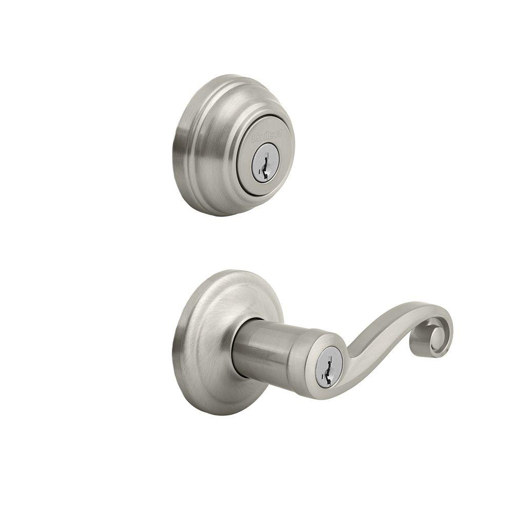 Kwikset Lido Satin Nickel Exterior Entry Door Lever And Single for sizing 1000 X 1000
