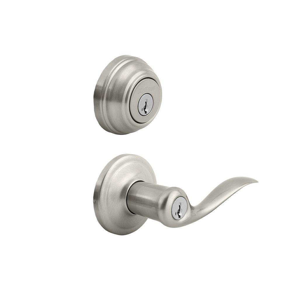 Kwikset Tustin Satin Nickel Exterior Entry Door Lever And Single intended for measurements 1000 X 1000