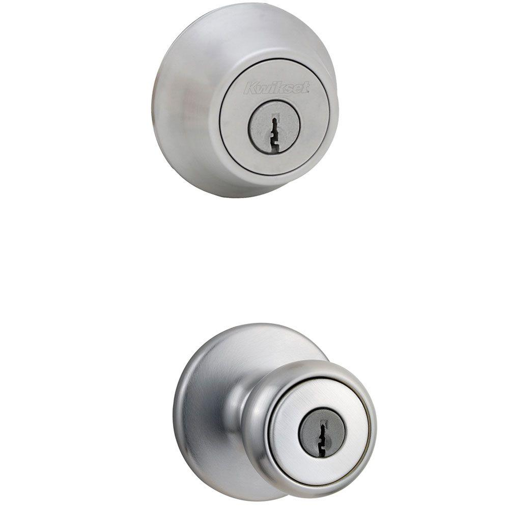 Kwikset Tylo Satin Chrome Exterior Entry Door Knob And Double in proportions 1000 X 1000