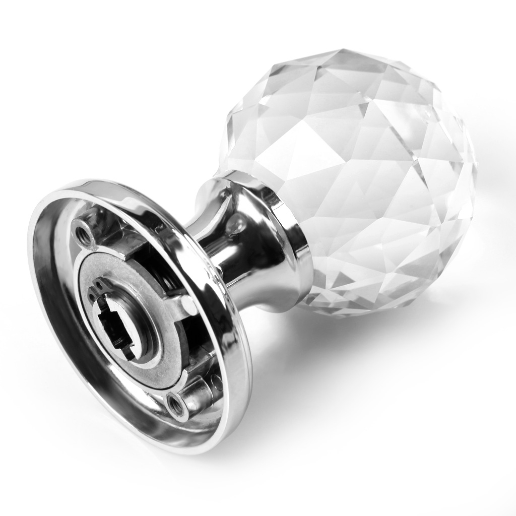 Large Crystal Glass Ball Door Knobs Internal Mortice Polished Chrome pertaining to measurements 1024 X 1024