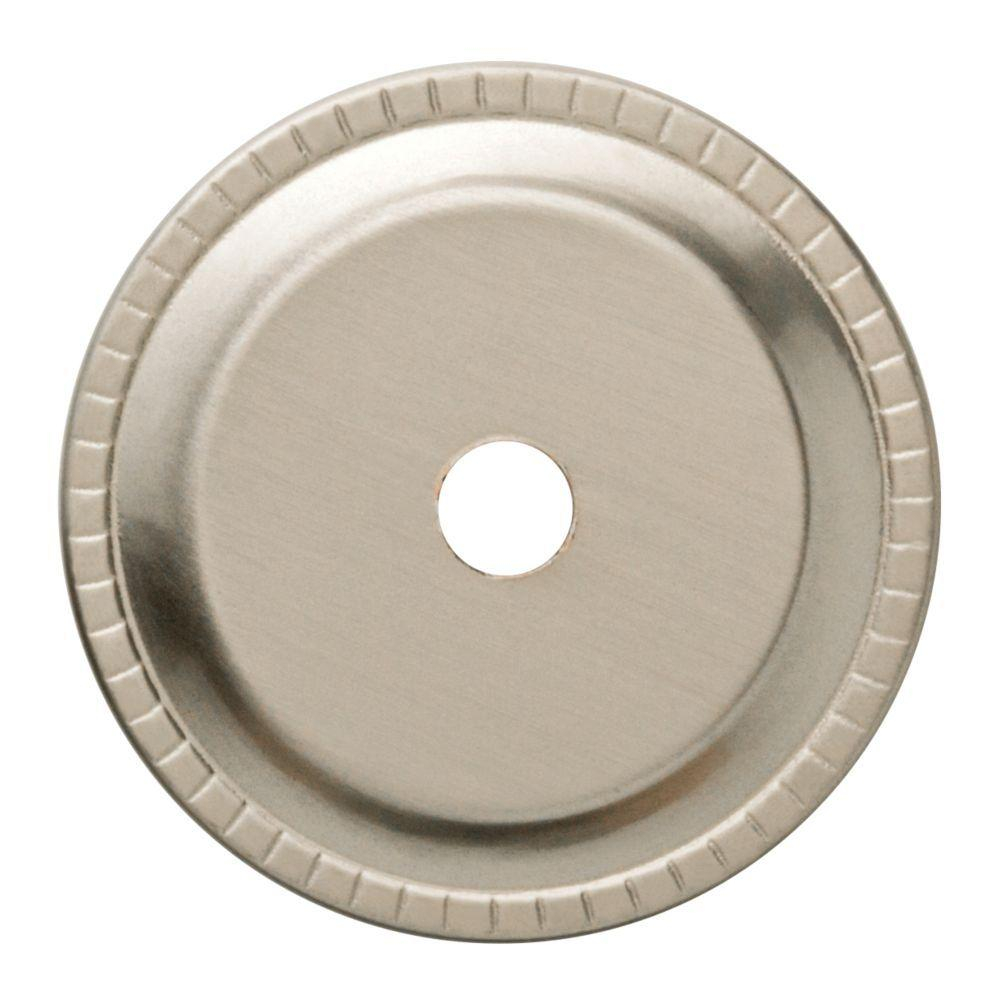 Liberty 1 14 In Satin Nickel Ribbed Edge Cabinet Knob Backplate throughout size 1000 X 1000