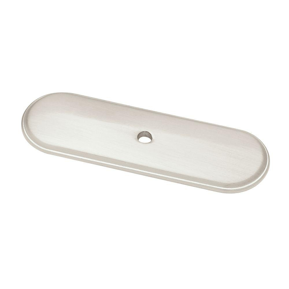 Liberty 3 In Satin Nickel Raised Oval Cabinet Knob Backplate with sizing 1000 X 1000