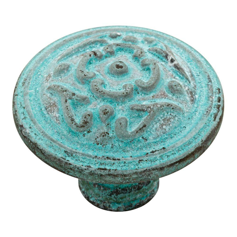 Liberty French Lace 1 12 In 38mm Antique Teal Round Cabinet Knob with measurements 1000 X 1000