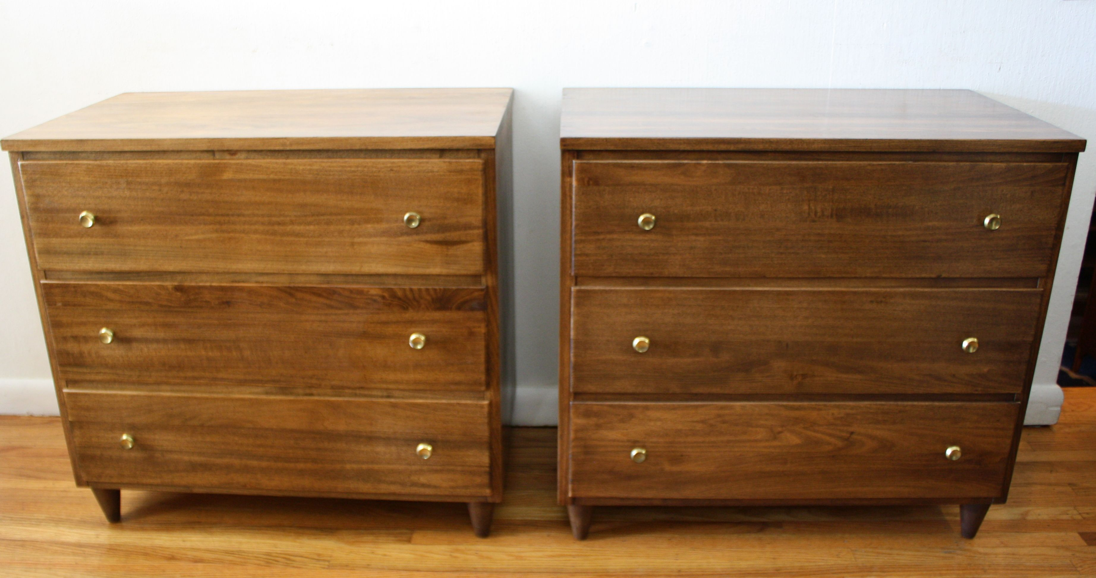 Mid Century Modern Pair Of Matching Bachelor Dressers With Brass for size 3688 X 1944
