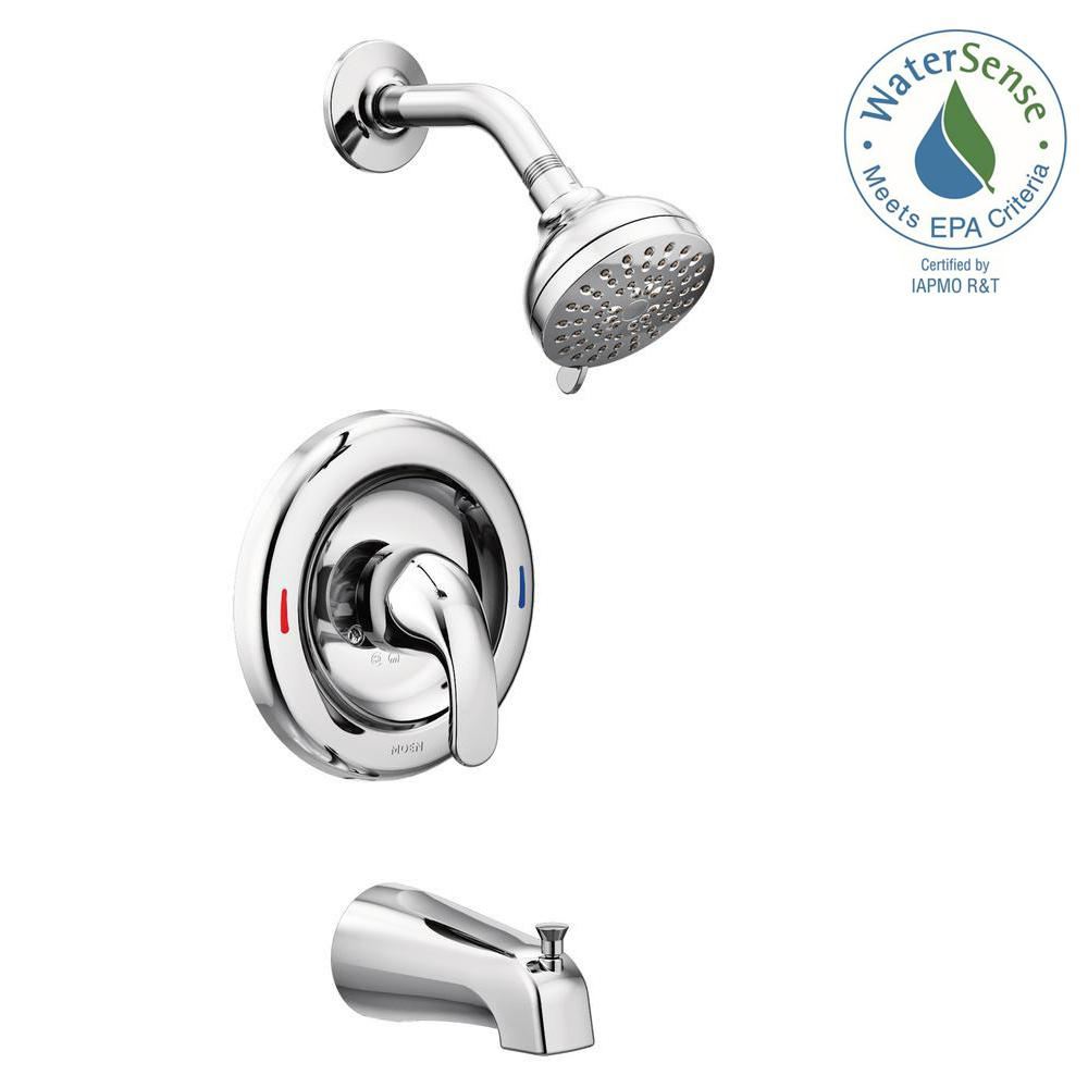 Moen Adler Single Handle 4 Spray Tub And Shower Faucet With Valve In pertaining to dimensions 1000 X 1000