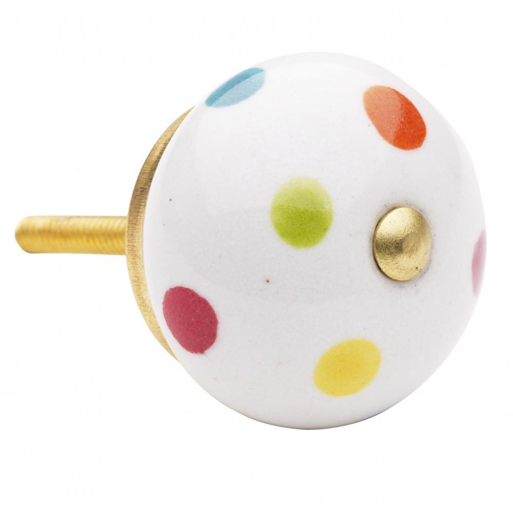 Multi Coloured Polka Dot Ceramic Drawer Knob From Mollie Fred Uk in sizing 1000 X 1000