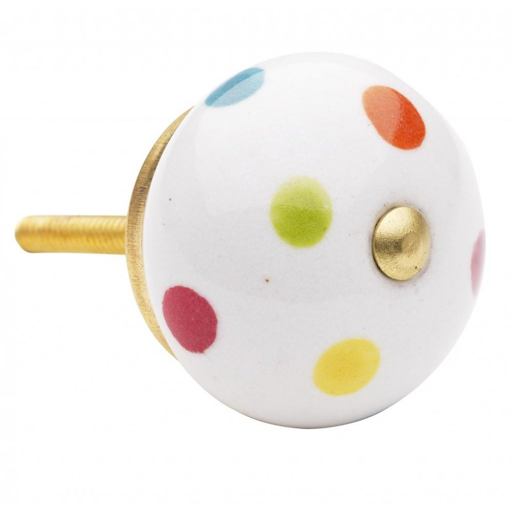 Multi Coloured Polka Dot Ceramic Drawer Knob From Mollie Fred Uk with sizing 1000 X 1000