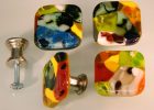 New Glass Cabinet Knob Color Mixes Decorative Colorful Fused Glass throughout proportions 1024 X 768