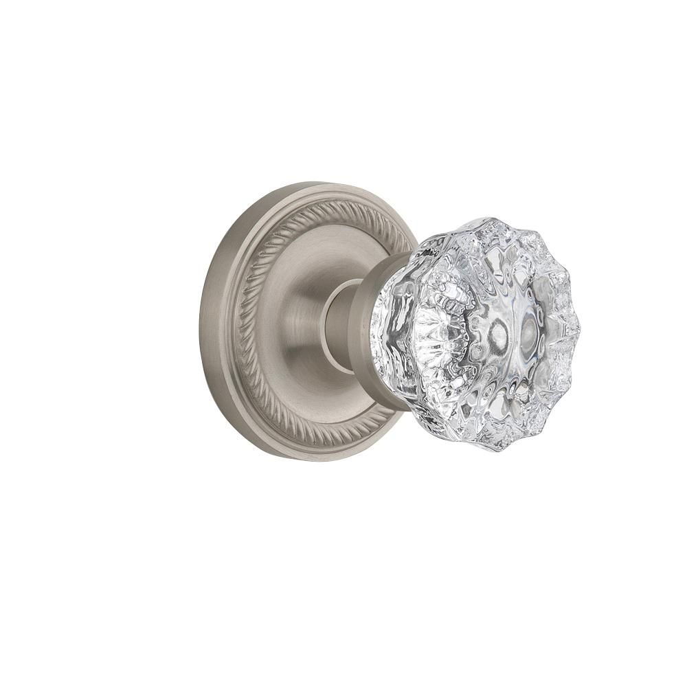 Nostalgic Warehouse Rope Rosette 2 38 In Backset Satin Nickel with regard to dimensions 1000 X 1000
