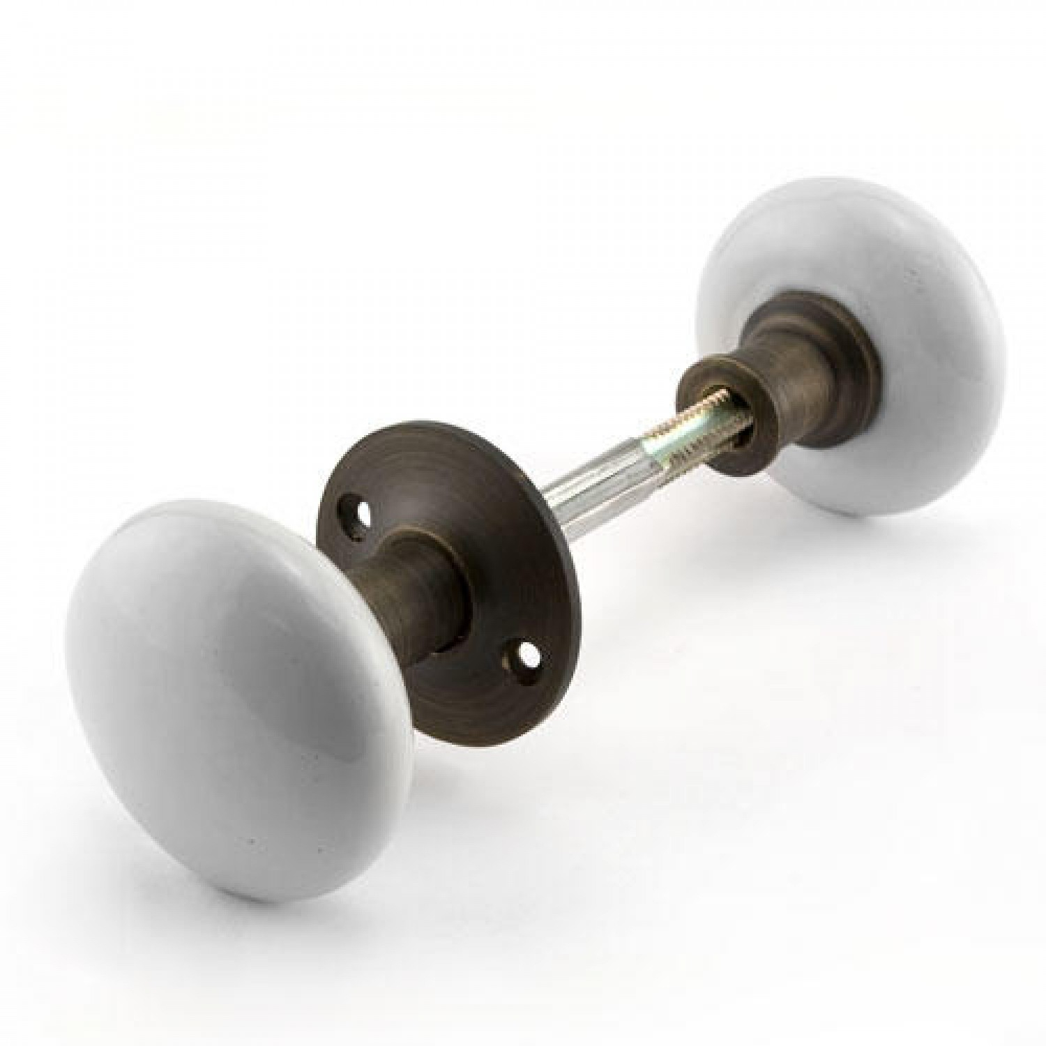 Pair Of White Porcelain Doorknobs For Rim Locks Hardware for sizing 1500 X 1500