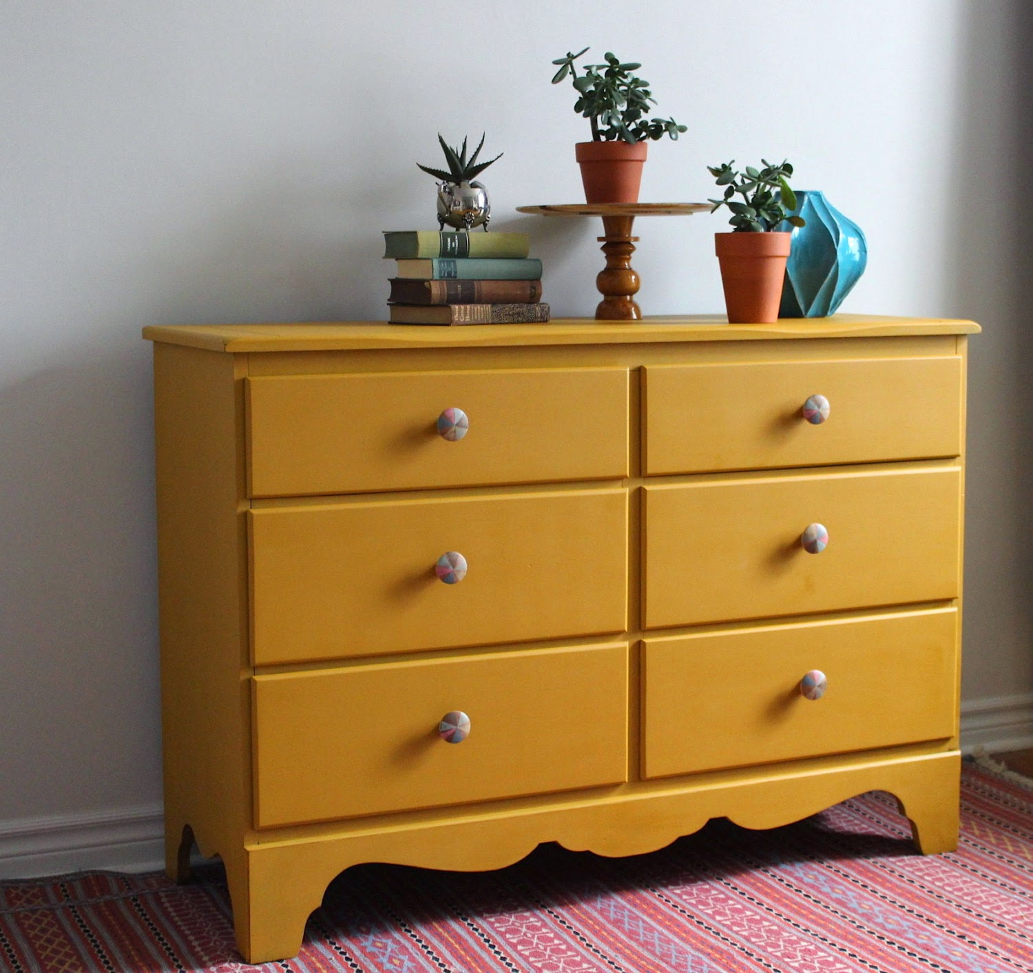 Poppyseed Creative Living Mustard Yellow Dresser With Hand Painted regarding proportions 1500 X 1413