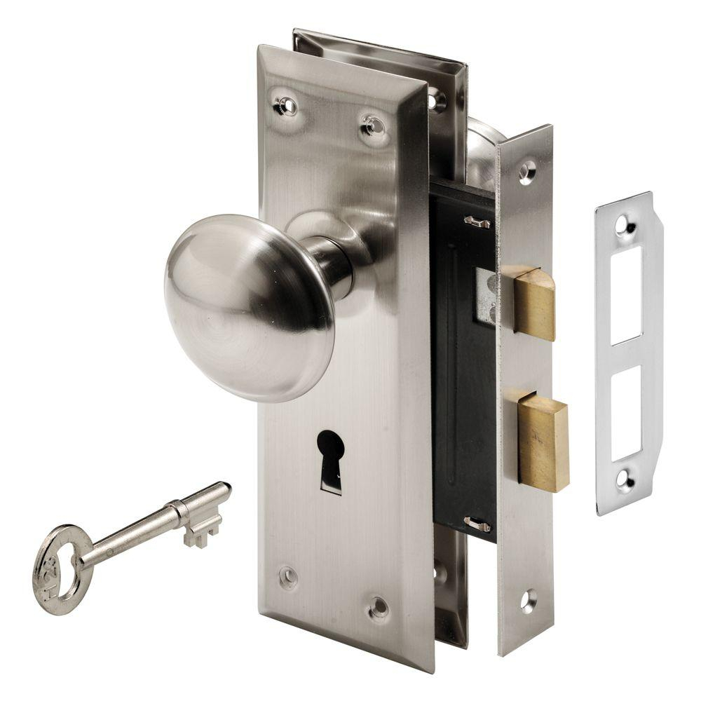 Prime Line Mortise Lock Set With Keyed Nickel Plated Knobs E 2330 for measurements 1000 X 1000