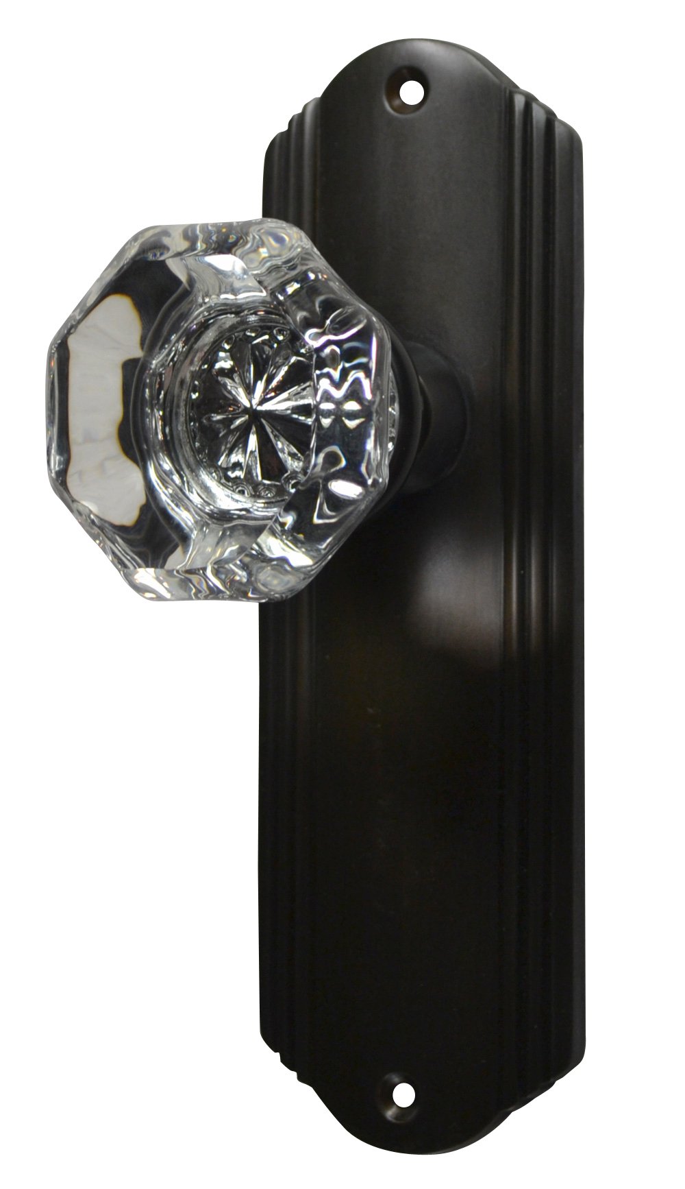 Providence Crystal Door Knob Set With Art Deco Back Plate Oil pertaining to measurements 1000 X 1734