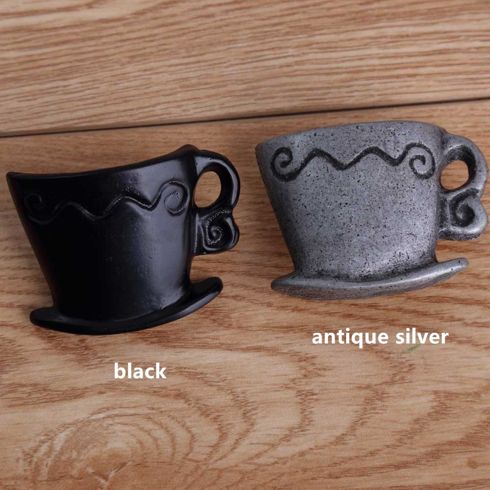 Retro Creative Coffee Cup Furniture Knobs Antique Silver Drawer Shoe regarding size 1000 X 1000