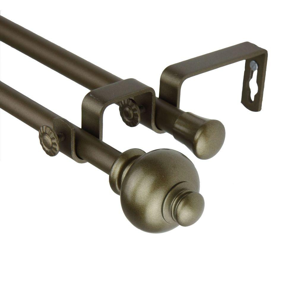 Rod Desyne 84 In 120 In Antique Knob Double Curtain Rod throughout proportions 1000 X 1000