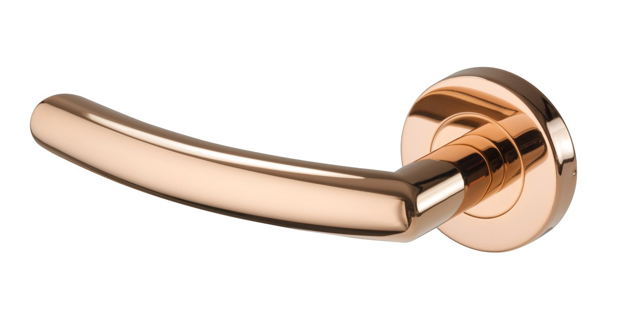 Rose Gold Copper Effect Lever Handle On Rose for dimensions 1280 X 655