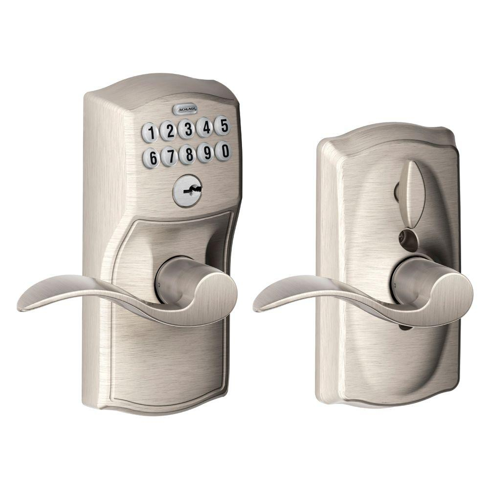 Schlage Accent Satin Nickel Keypad Electronic Door Lever With for size 1000 X 1000