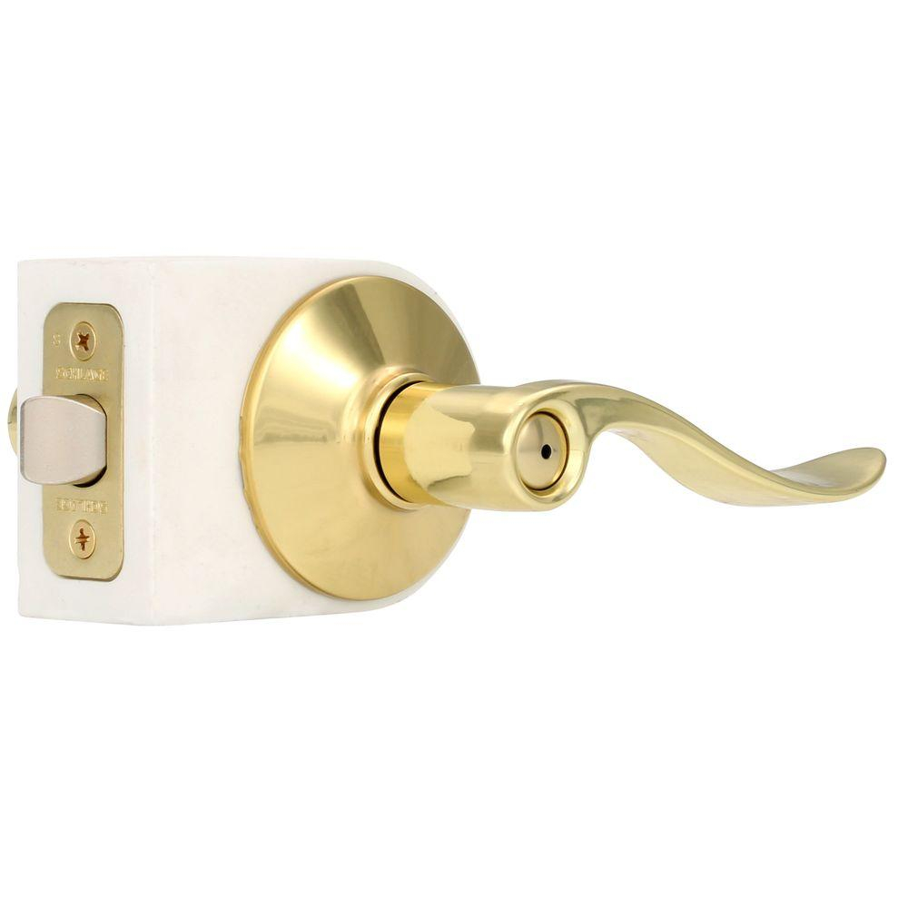 Schlage Accent Series Bright Brass Bed And Bath Door Lever F40 Acc pertaining to measurements 1000 X 1000