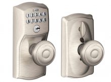 Schlage Georgian Satin Nickel Keypad Electronic Door Knob With intended for size 1000 X 1000