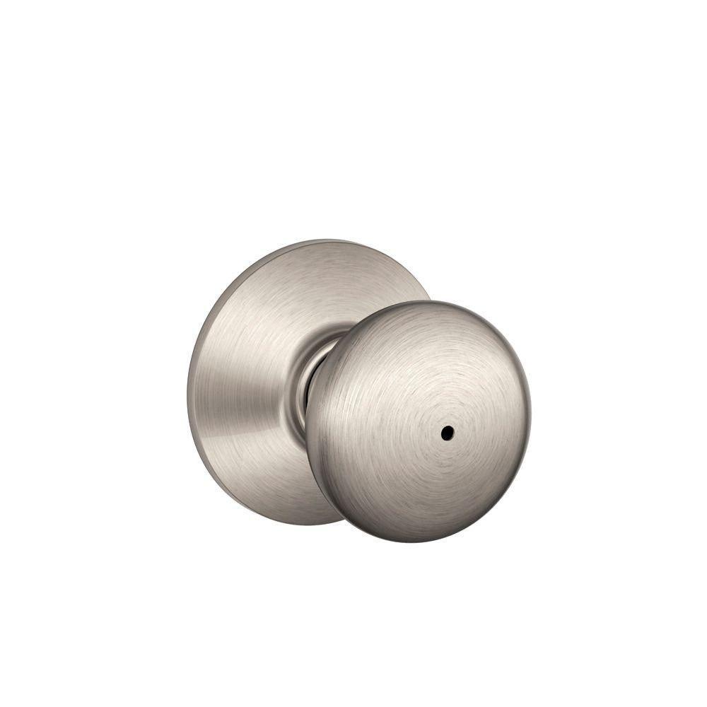 Schlage Plymouth Satin Nickel Privacy Bedbath Door Knob F40 Ply 619 throughout measurements 1000 X 1000