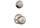 Schlage Satin Nickel Single Cylinder Deadbolt With Georgian Entry with size 1000 X 1000