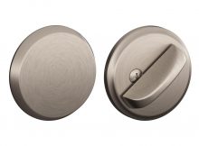 Schlage Satin Nickel Thumbturn Deadbolt With Exterior Plate B81 619 in sizing 1000 X 1000