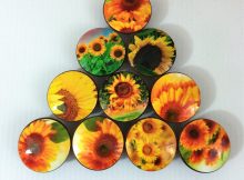 Set Of 10 Oversized Sunflower Fields Cabinet Knobs Handmade Knobs in measurements 1304 X 1500